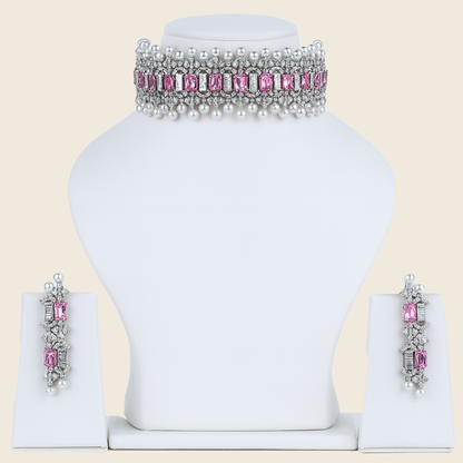 Aanura Emerald Pearl Choker Necklace Set