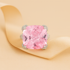 Rhodium Plated Purple Pavé Anti-Tarnish Waterproof Ring
