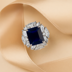 Rhodium Plated Yellow Halo Anti-Tarnish Waterproof Ring