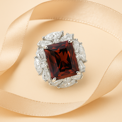 Aanura Gem Halo Cocktail Ring