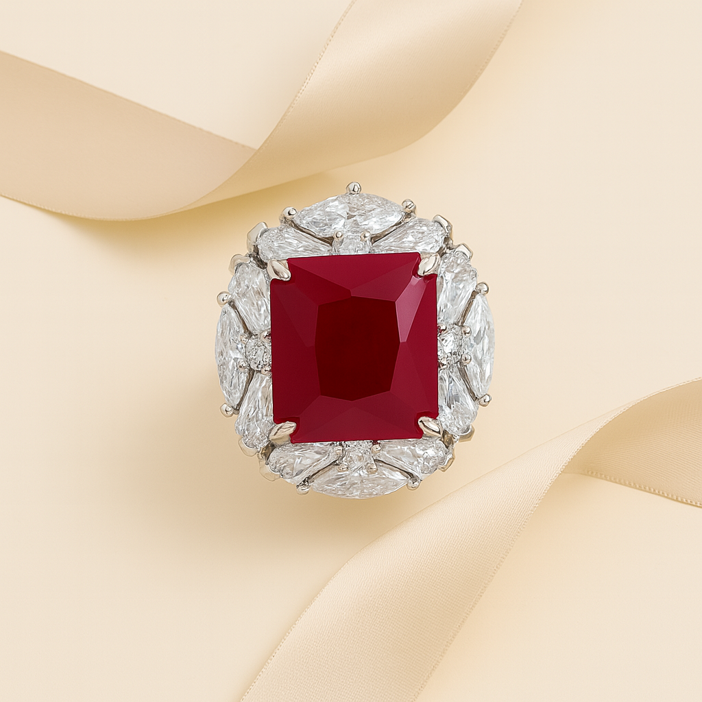 Aanura Gem Halo Cocktail Ring