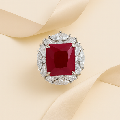 Aanura Gem Halo Cocktail Ring