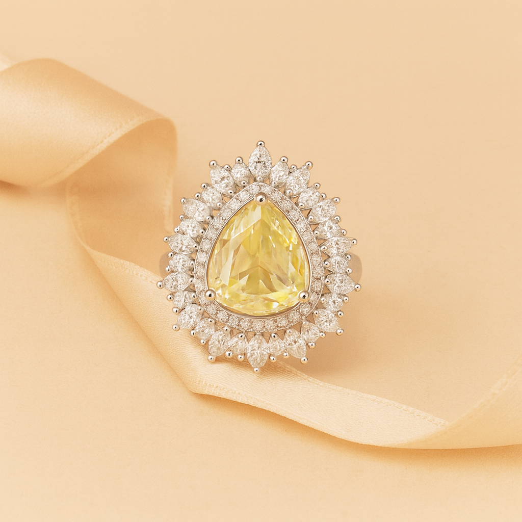 Aanura Oval Gem Halo Cocktail Ring