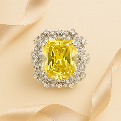 Aanura Silver Cushion-Cut Cocktail Ring