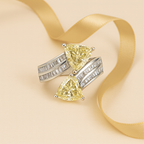 Rhodium Plated Radiant Gemstone Anti-Tarnish Waterproof Ring