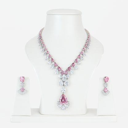 Aanura Majestic Yellow & White Drop Necklace Set