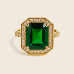 Aanura Gemstone & Diamond Halo Ring