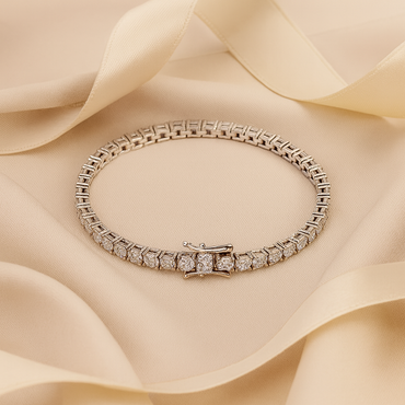 Aanura Diamond Elegance Silver Bracelet