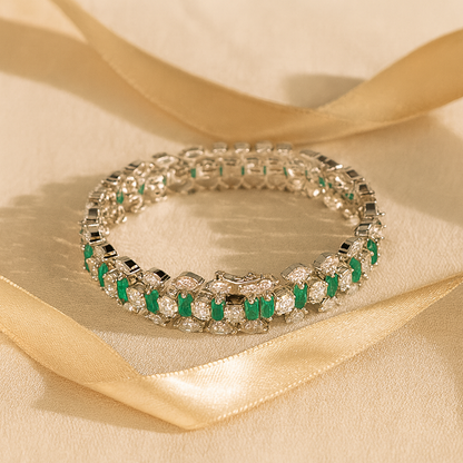 Aanura Radiant Diamond Silver Bracelet