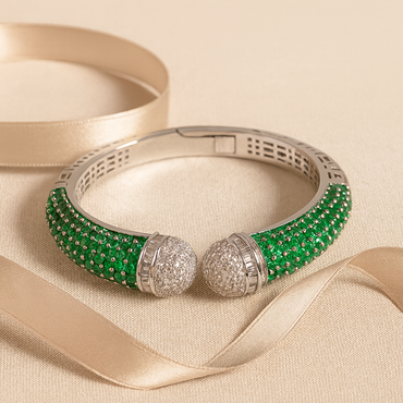 Aanura Emerald Crown Silver Bracelet