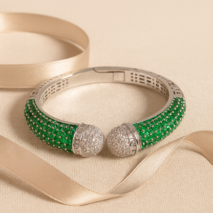 Aanura Emerald Crown Silver Bracelet