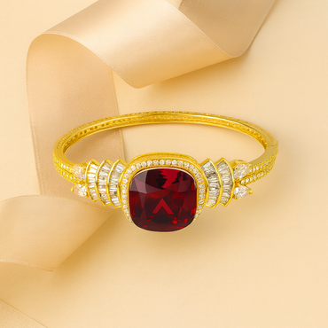 Aanura Regal Ruby Glow Gold Bracelet
