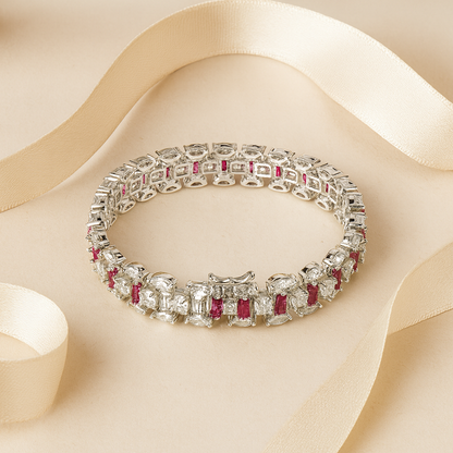 Aanura Radiant Diamond Silver Bracelet