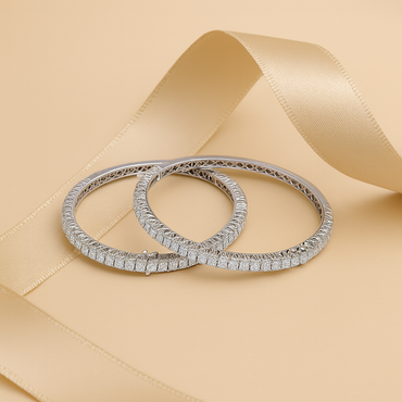 Aanura Diamond Halo Silver Bracelet