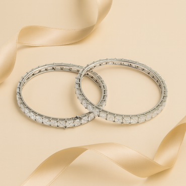 Aanura Diamond Line Silver Bracelet