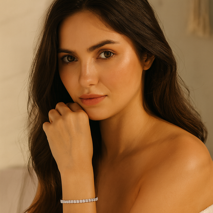 Aanura Diamond Elegance Silver Bracelet