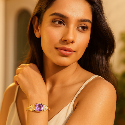 Aanura Regal Ruby Glow Gold Bracelet