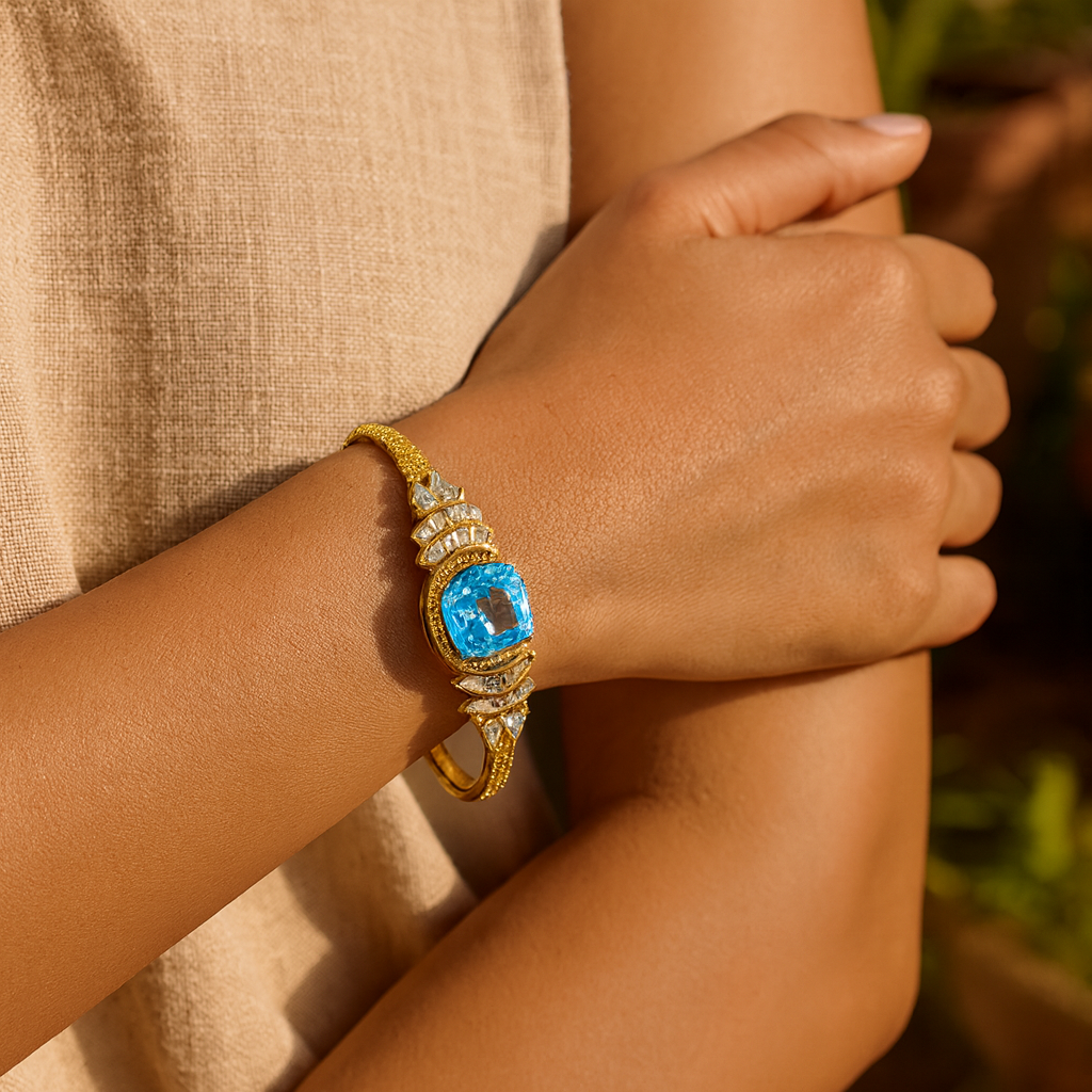 Aanura Regal Ruby Glow Gold Bracelet