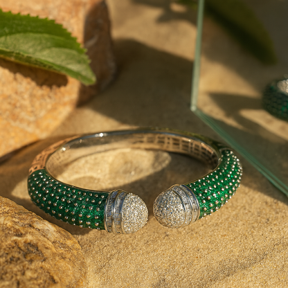 Aanura Emerald Crown Silver Bracelet