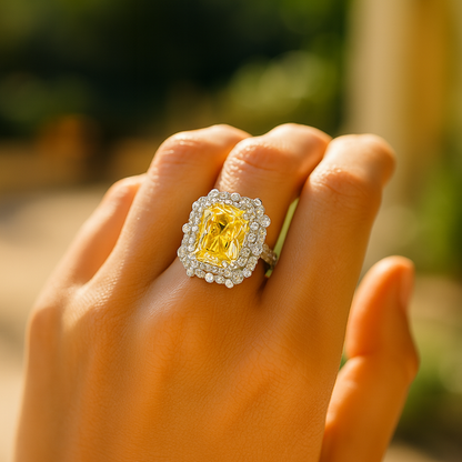 Aanura Silver Cushion-Cut Cocktail Ring