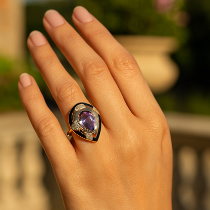 Aanura Gold-Tone Oversized Statement Cocktail Ring