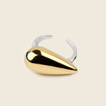 Gold & Silver-Tone Teardrop Adjustable Ring | Aanura