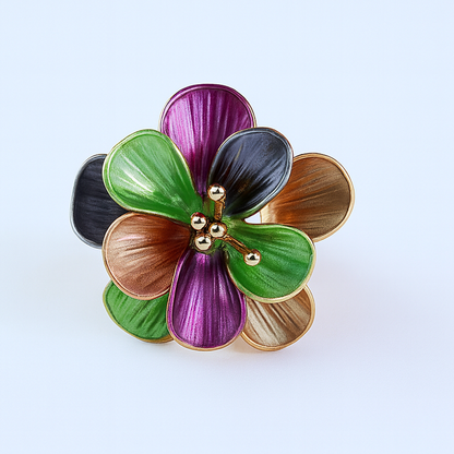 Aanura Multicolor Enamel Flower Ring