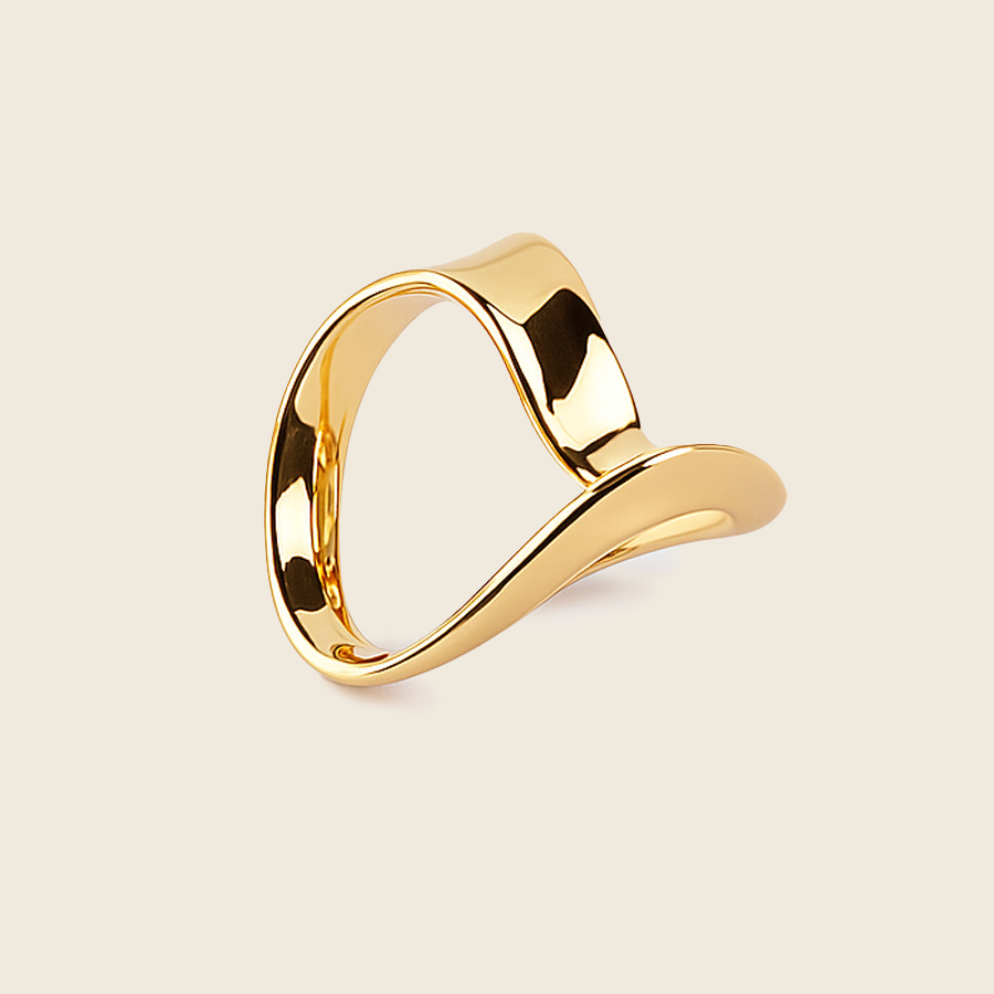Aanura Abstract Gold Statement Ring