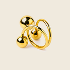 18K Gold Plated Sphere Anti-Tarnish Waterproof Ring