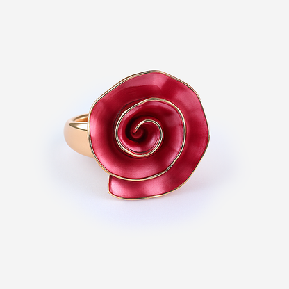 Aanura Green Spiral Statement Ring