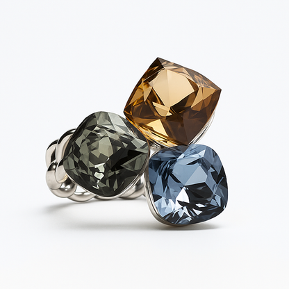 Aanura Triple Cushion-Cut Multicolor Gemstone Statement Ring