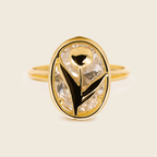 18K Gold Plated Tulip Crystal Anti-Tarnish Waterproof Ring