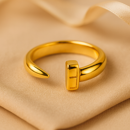 Aanura Gold Nail Open Ring – Modern Minimal Jewelry