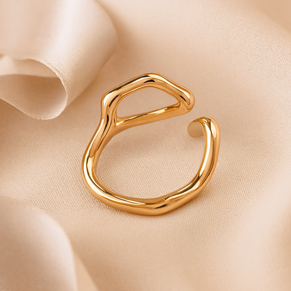 Aanura Two-Tone Sculptural Minimalist Statement Ring