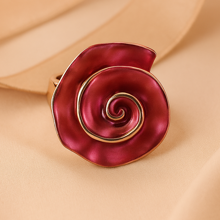 Aanura Green Spiral Statement Ring