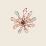 Aanura Rose Gold Multicolor Floral Crystal Statement Ring