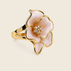 18K Gold Plated Pearl Bow Anti-Tarnish Waterproof Ring