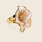 Aanura Gold-Plated Bow Ring with Pearl