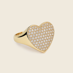 Aanura Gold Crystal-Studded Heart Statement Ring