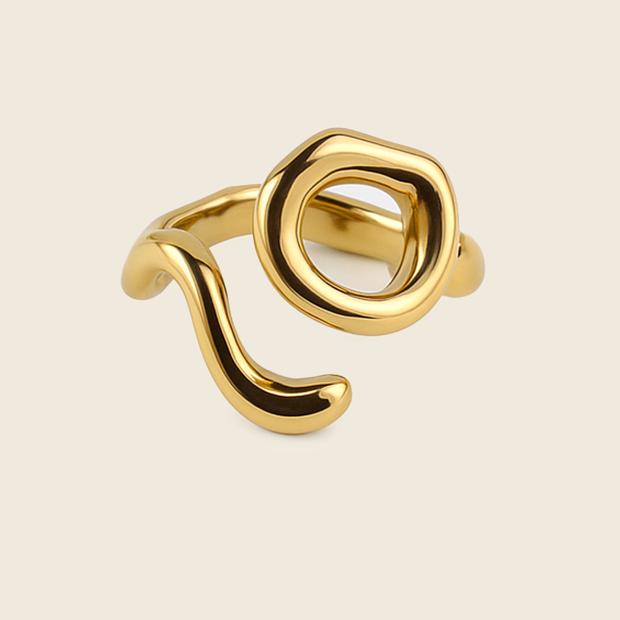 Gold & Rhodium Sculptural Anti-Tarnish Waterproof Ring