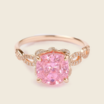 Aanura Pink Cushion Cut Gold Ring – Elegant Infinity Design