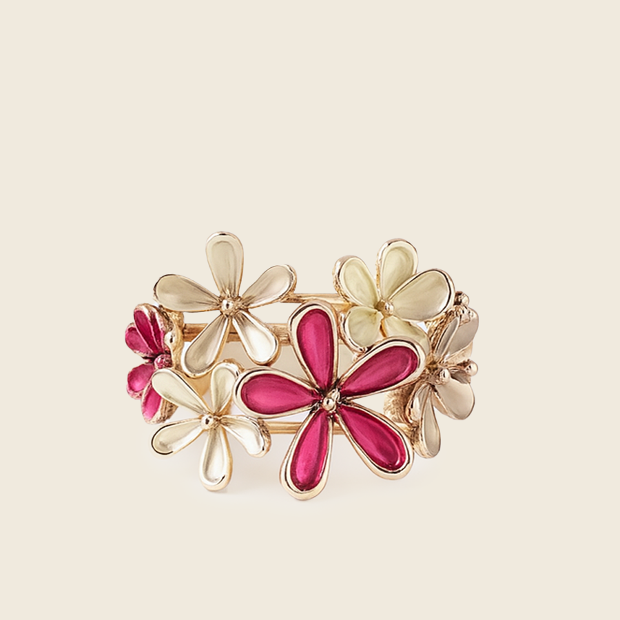 Aanura Multi-Color Enamel Floral Statement Ring