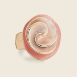Aanura Pink & Pearl Swirl Statement Ring – Stainless Steel, Gold Plated