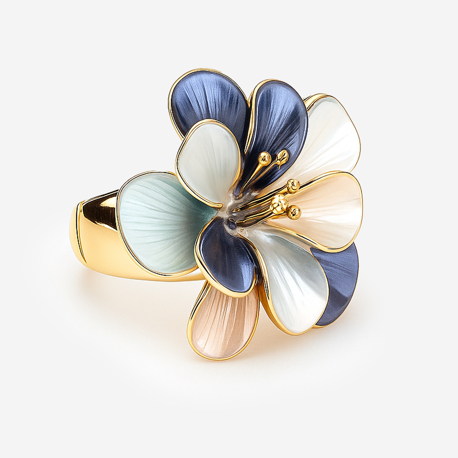 Aanura Multicolor Enamel Flower Ring