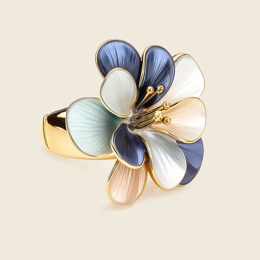 Aanura Multicolor Enamel Flower Ring