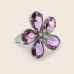 Emerald Flower Statement Ring for Women