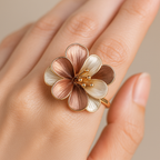 18K Gold Plated Flower Anti-Tarnish Waterproof Ring