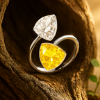 Rhodium Plated Trillion Crystal Anti-Tarnish Waterproof Ring