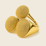 Aanura Triple Disc Textured Gold Statement Ring