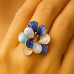 18K Gold Plated Flower Anti-Tarnish Waterproof Ring